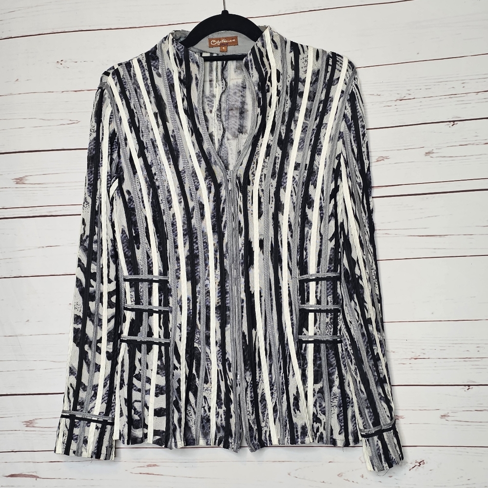 Obstinee by Ika Striped Zip Front Top